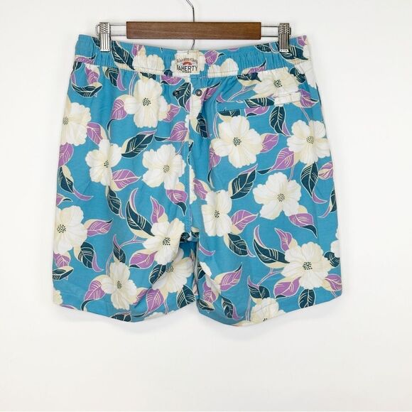 Faherty Mens Beacon Swim Trunks Blue Hawaiian Print Size Large - Picture 5 of 11